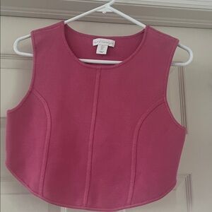 Pink and beige Sleeveless Crop Top